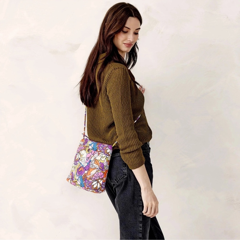 Vera Bradley Magenta Butterfly print flutter hipster shoulder bag NEW